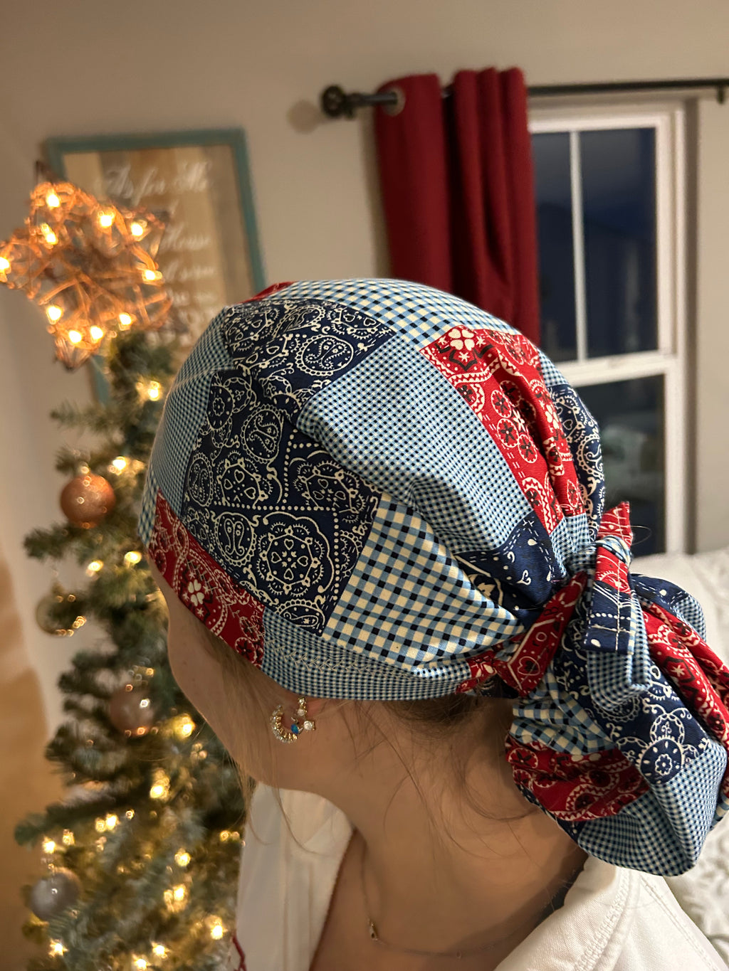 red & blue paisley